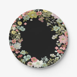 Plato De Papel Placas de papel de bodas de jardín floral