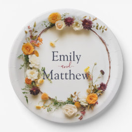 Plato De Papel Placas de papel de bodas de otoño