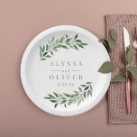 Plato De Papel Placas de papel de bodas elegantes y verdes<br><div class="desc">¡Celebra con estilo con platos fiestas personalizados! Diseñado por Berry Berry Sweet (www.berryberrysweet.com). Los artículos coincidentes están disponibles en nuestra tienda o bajo petición.</div>