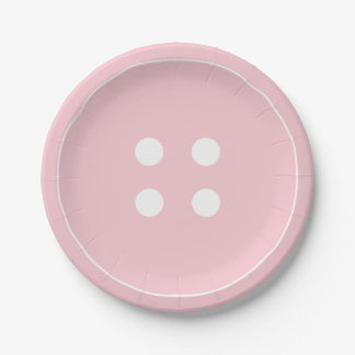 Plato De Papel Placas de papel de botón rosado