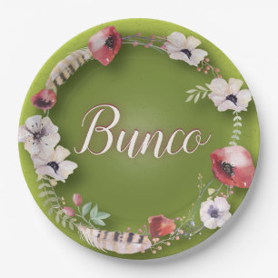 Plato De Papel Placas de papel de Bunco Boho