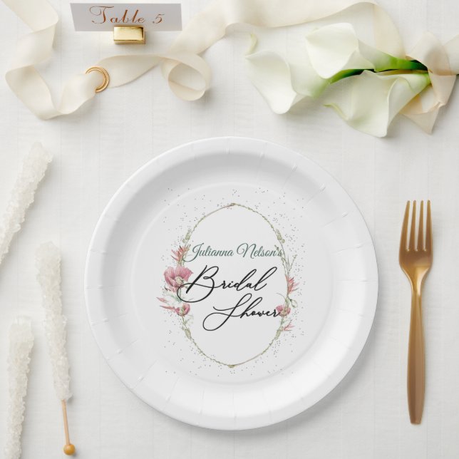 Plato De Papel Placas de papel de cachorros rosados (Boda)