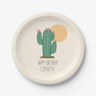 Plato De Papel Placas de papel de cactus de decoración del suroes