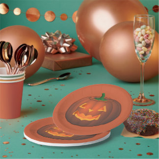 Plato De Papel Placas de papel de calabaza festivas de Halloween