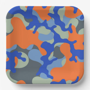 Plato De Papel Placas de papel de camo   Dart Fiesta Plates