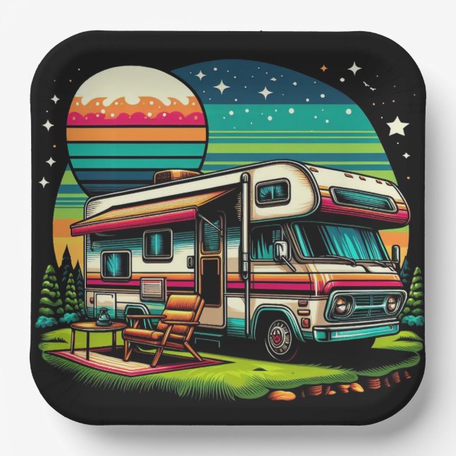 Plato De Papel ¡Placas de papel de camping! (Anverso)