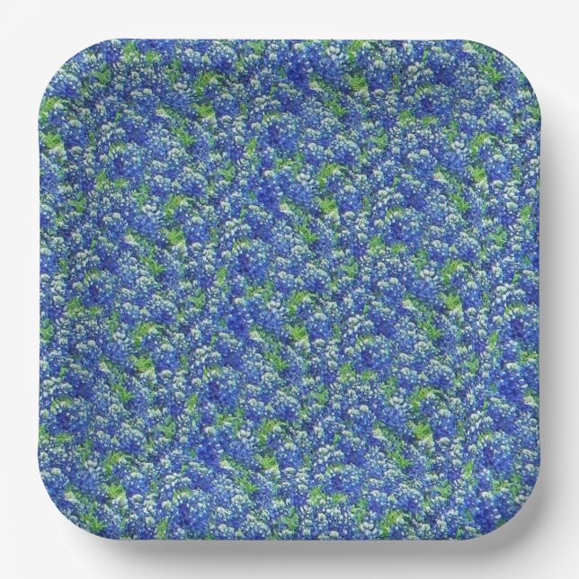 Plato De Papel Placas de papel de campo de flores silvestres de T (Anverso)