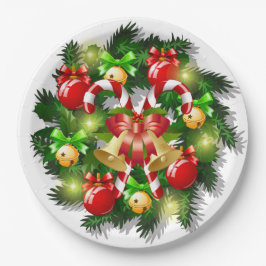 Plato De Papel Placas de papel de canes de navidad