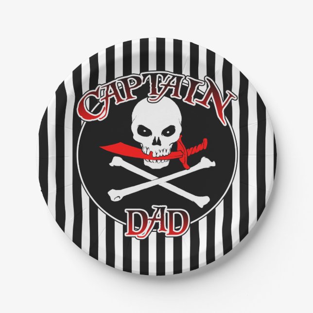 Plato De Papel Placas de papel de Captain Dad (Anverso)