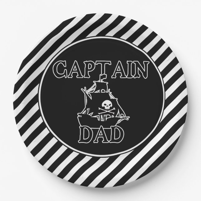 Plato De Papel Placas de papel de Captain Dad (Anverso)
