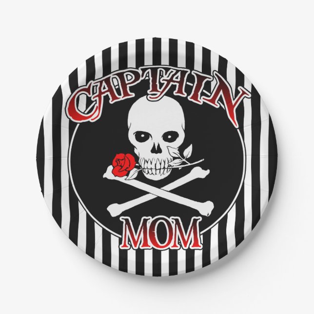 Plato De Papel Placas de papel de Captain Mom (Anverso)