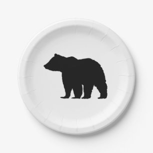 Plato De Papel Placas de papel de caracol para oso negro