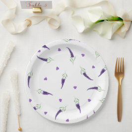 Plato De Papel Placas de papel de celebración de flores de lavand
