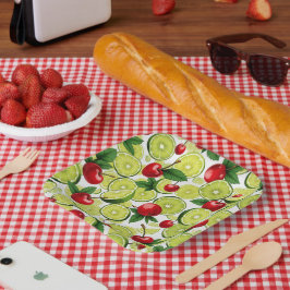 Plato De Papel Placas de papel de cerezo y lima