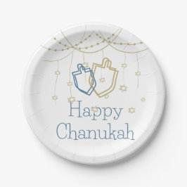 Plato De Papel Placas de papel de Chanukah felices