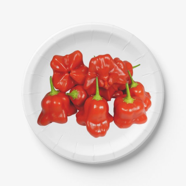 Plato De Papel Placas de papel de Chili Capsicum Chinense (Anverso)