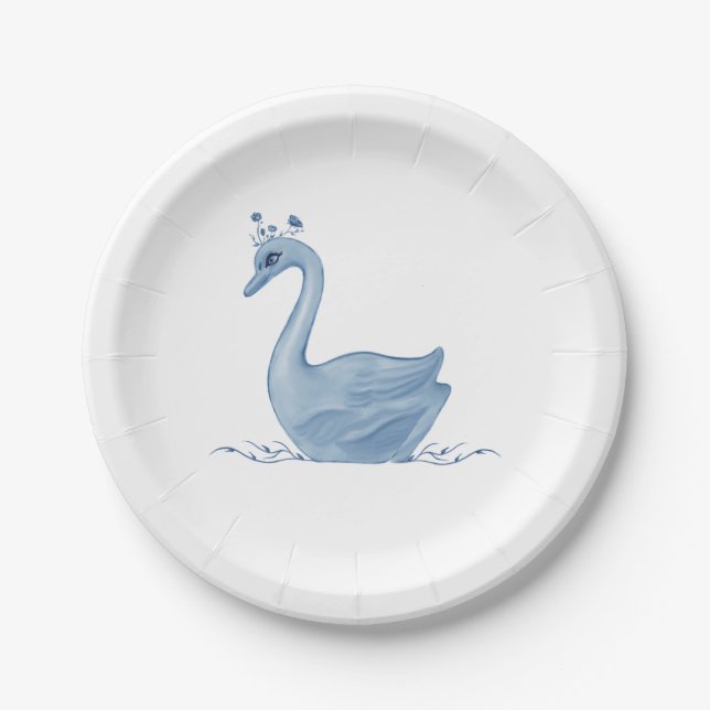 Plato De Papel Placas de papel de cisne azul (Anverso)