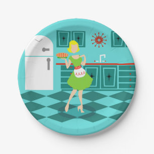 Plato De Papel Placas de papel de cocina retro