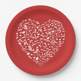 Plato De Papel Placas de papel de color personalizado del corazón