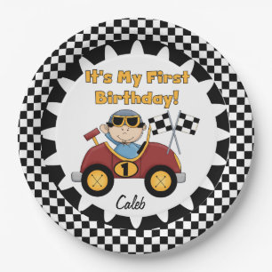 Plato De Papel Placas de papel de competición cumpleaños rojo d