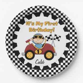 Plato De Papel Placas de papel de competición cumpleaños rojo del