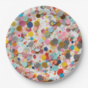 Plato De Papel ¡Placas de papel de confetti!