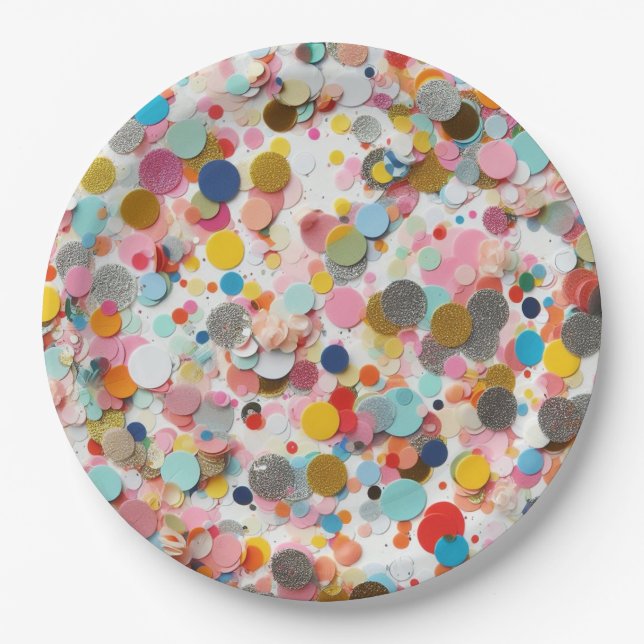 Plato De Papel ¡Placas de papel de confetti! (Anverso)