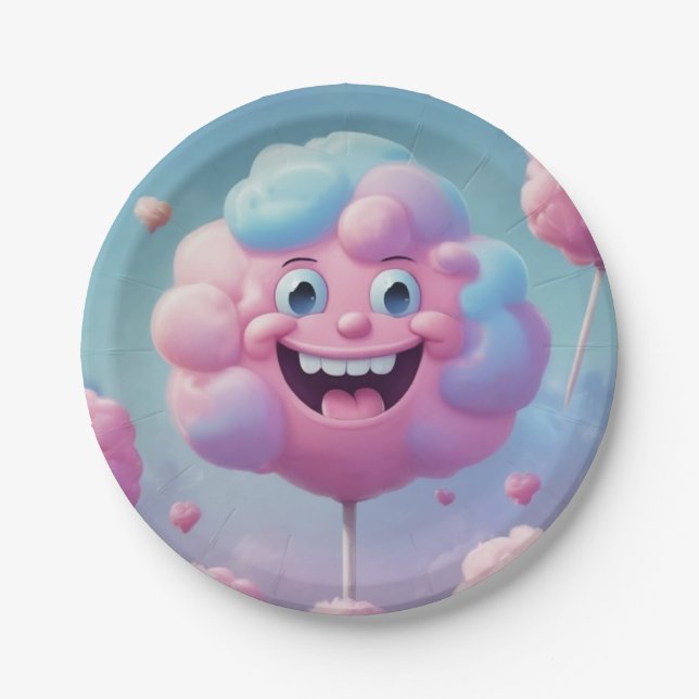 Plato De Papel Placas de papel de Cotton Candy Days (Anverso)