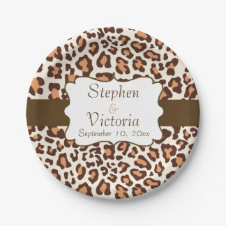 Plato De Papel Placas de papel de crema de leopardo marrón person