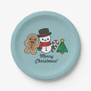 Plato De Papel Placas de papel de Cuadros de Nieve Pals