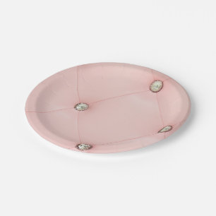Plato De Papel Placas de papel de cuero rosado tufado para hongos