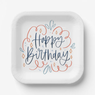 Plato De Papel Placas de papel de cumpleaños alegres