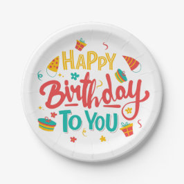 Plato De Papel Placas de papel de cumpleaños alegres