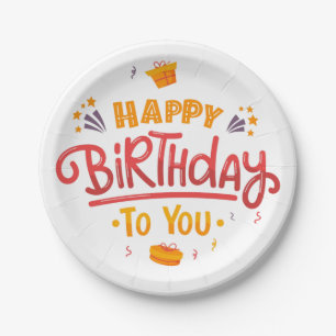 Plato De Papel Placas de papel de cumpleaños alegres