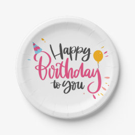 Plato De Papel Placas de papel de cumpleaños alegres