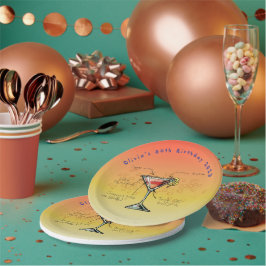 Plato De Papel Placas de papel de cumpleaños cosmopolitas
