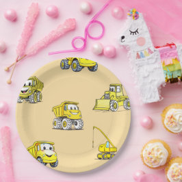 Plato De Papel Placas de papel de cumpleaños de los vehículos de 