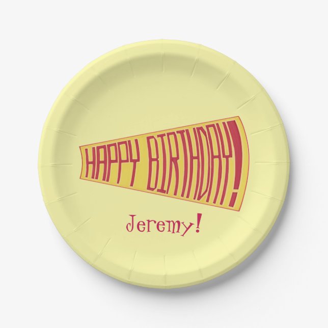 Plato De Papel Placas de papel de cumpleaños de mega teléfono ama (Anverso)