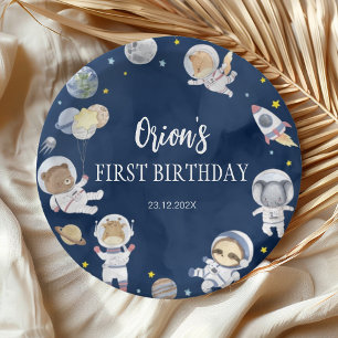 Plato De Papel Placas de papel de cumpleaños de Safari Astronauta