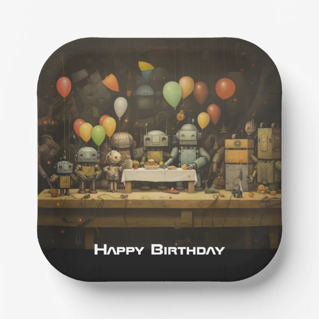 Plato De Papel Placas de papel de cumpleaños divertidas para niño (Anverso)