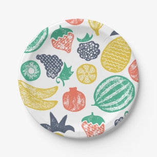 Plato De Papel Placas de papel de cumpleaños para frutas frescas