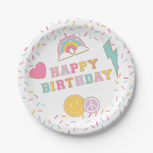 Plato De Papel Placas de papel de cumpleaños para la carta de per