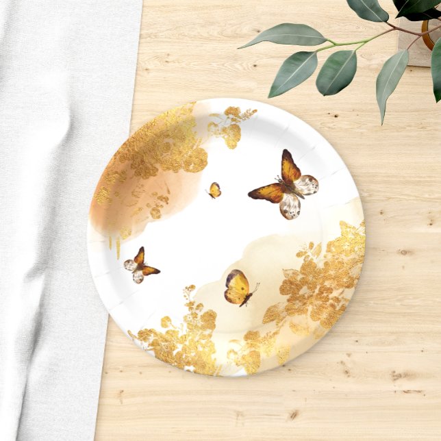 Plato De Papel Placas de papel de cumpleaños para mariposas Boho (Subido por el creador)