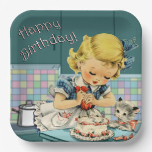 Plato De Papel Placas de papel de cumpleaños vírgenes felices