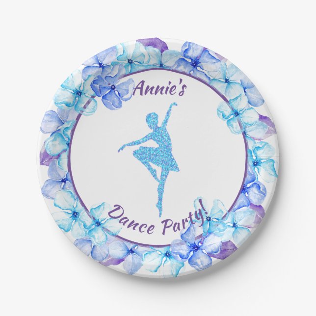 Plato De Papel Placas de papel de danza Floral Ballerina (Anverso)