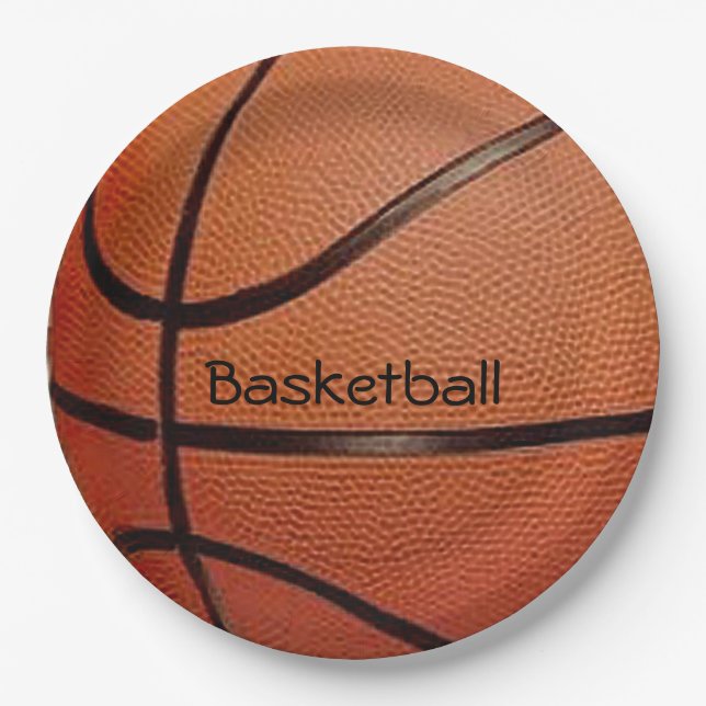 Plato De Papel Placas de papel de diseño de baloncesto (Anverso)