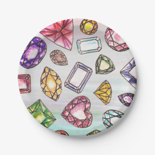 Plato De Papel Placas de papel de diseño Gemstone
