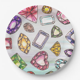 Plato De Papel Placas de papel de diseño Gemstone