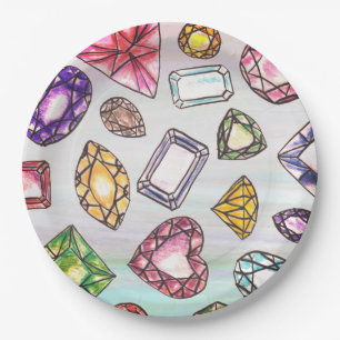 Plato De Papel Placas de papel de diseño Gemstone