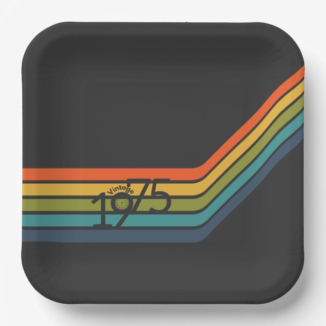 Plato De Papel Placas de papel de diseño retro de 1975 (Anverso)